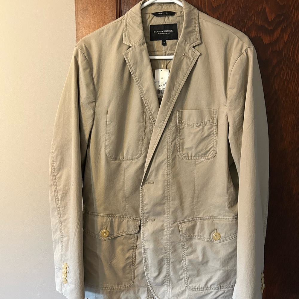Banana Republic cotton Men's Tan blazer NWT 42R